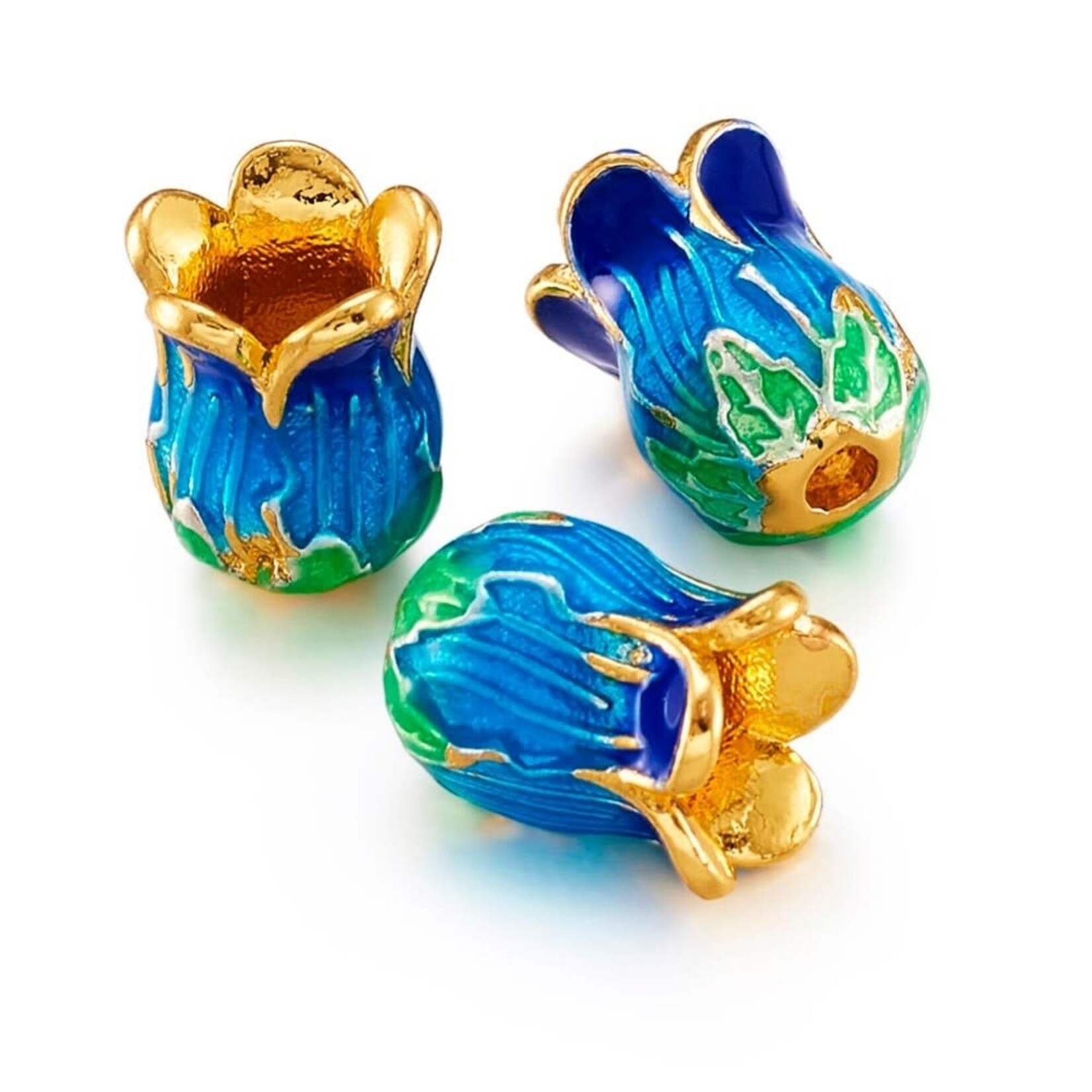 Cloisonne Tulip Bead Cap 14x10mm