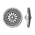 TierraCast Bali Button - Antique Silver Plated
