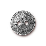 TierraCast Tierracast Antique Pewter Round Leaf Button