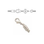 Magnetic Clasp Converter - Small Barrel Silver Plated - 7.5x24.5mm