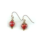 Bead Inspirations Faceted Lampwork Red  Earrings  - Ready to Wear