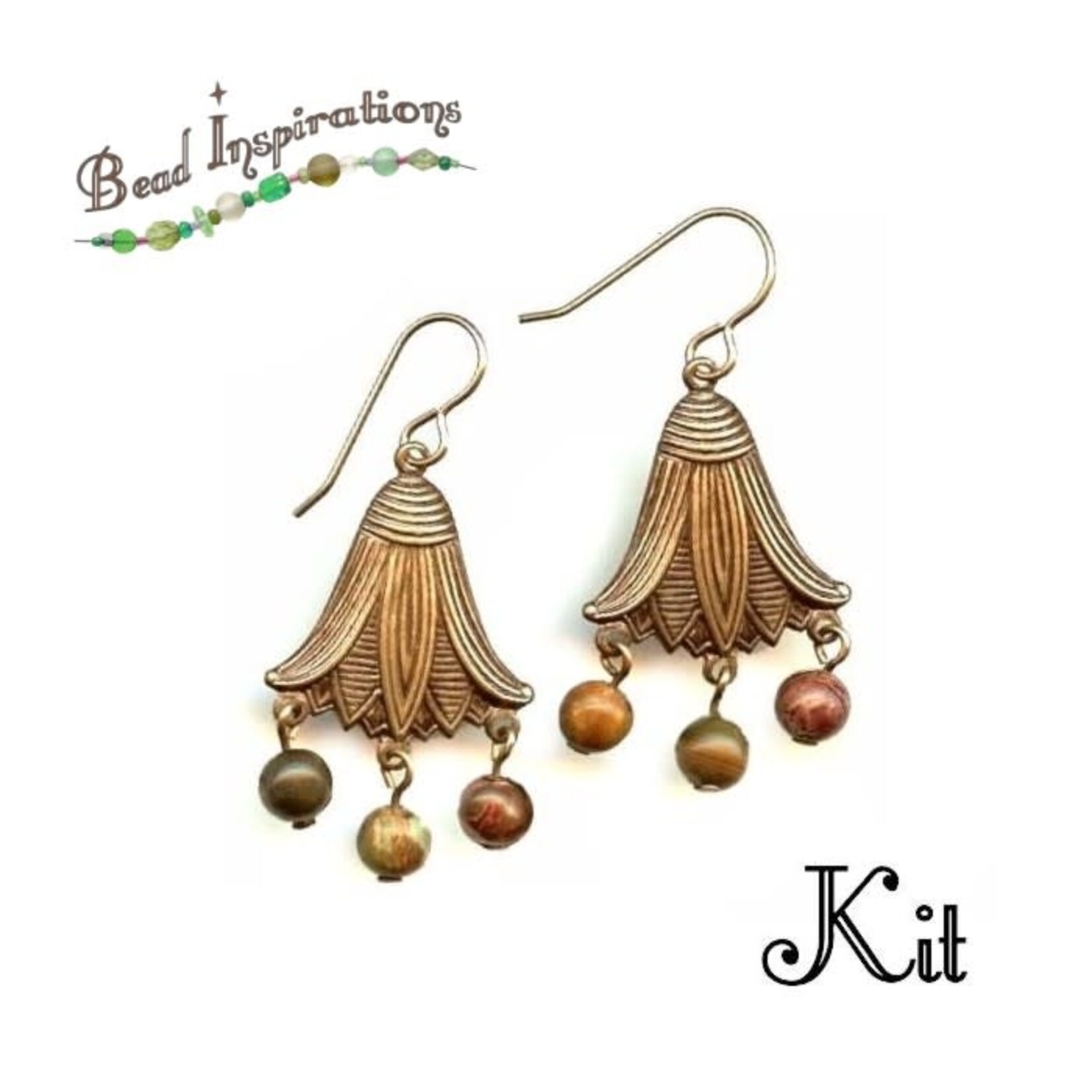 Bead Inspirations Lotus Red Creek Earring Kit