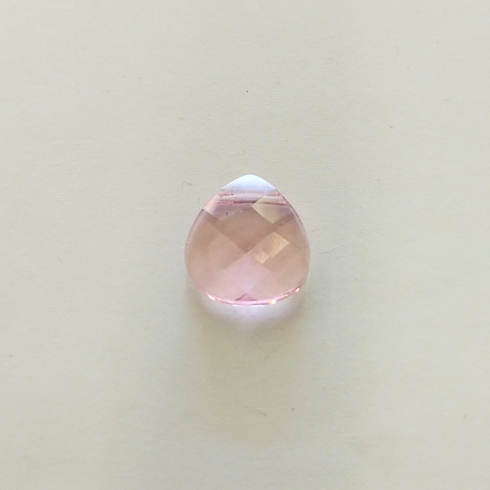 Swarvoski Faceted Flat Crystal Teardrop 15x14mm Pink Bead