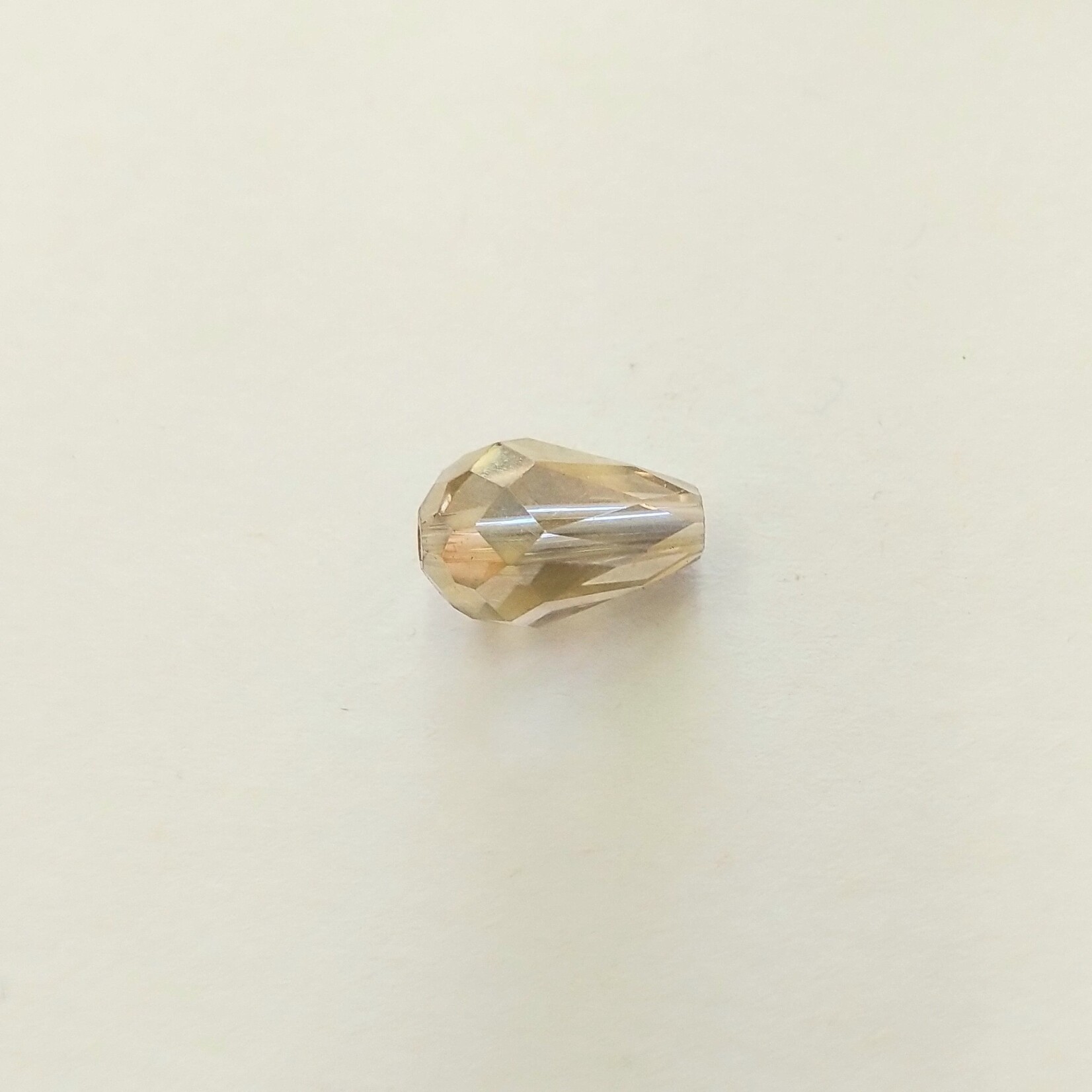 Faceted Crystal Teardrop 12x8mm Champagne AB Bead