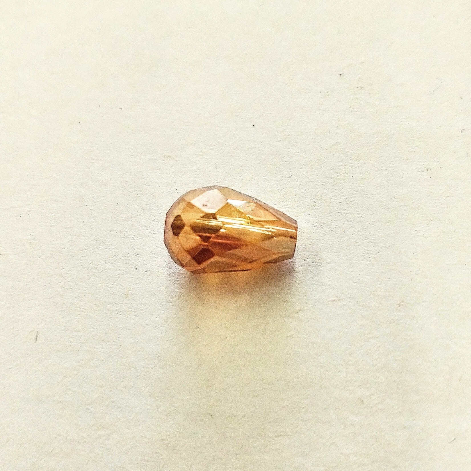 Faceted Crystal Teardrop 12x8mm Copper Bead Strand