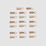 Fold-Over Cord End 1mm Nickel-Free Satin Gold Plated -  20 pieces