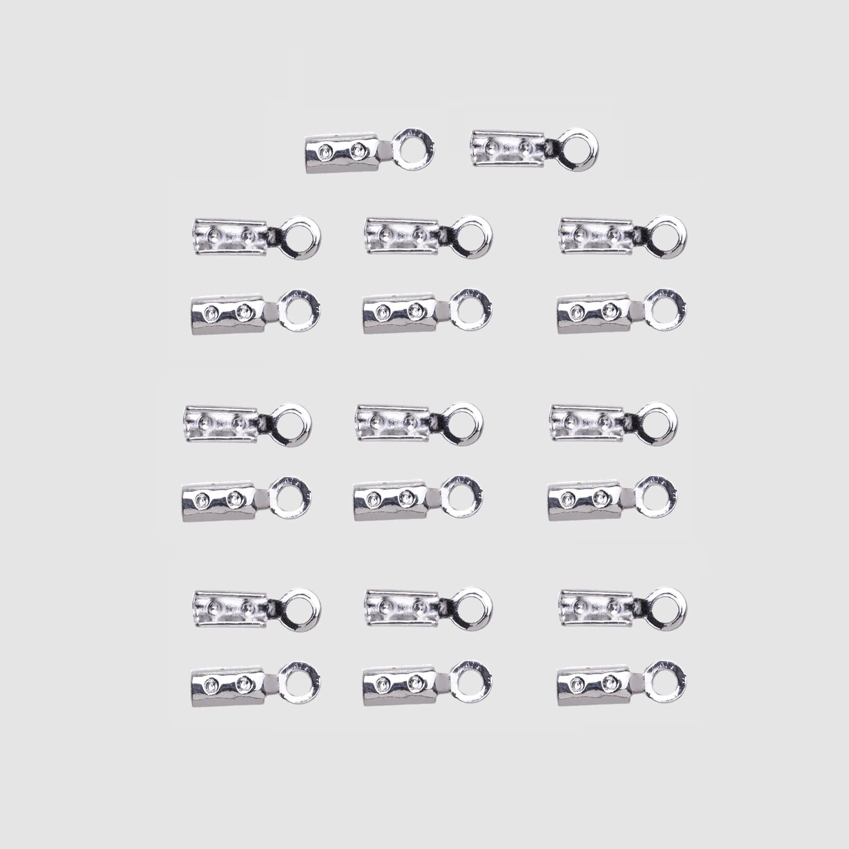Fold-Over Cord End 1mm Nickel-Free Silver Plated -  20 pieces