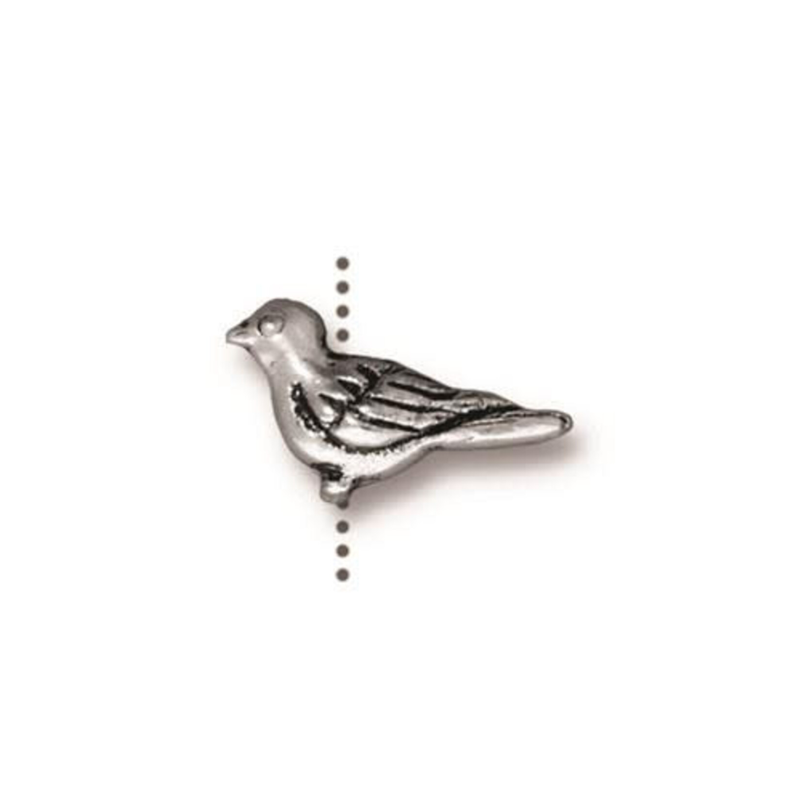 TierraCast Paloma Bird Bead - Antique Silver Plated
