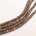Coconut Shell Heishi 4-5mm Natural Beads - 20 Pieces