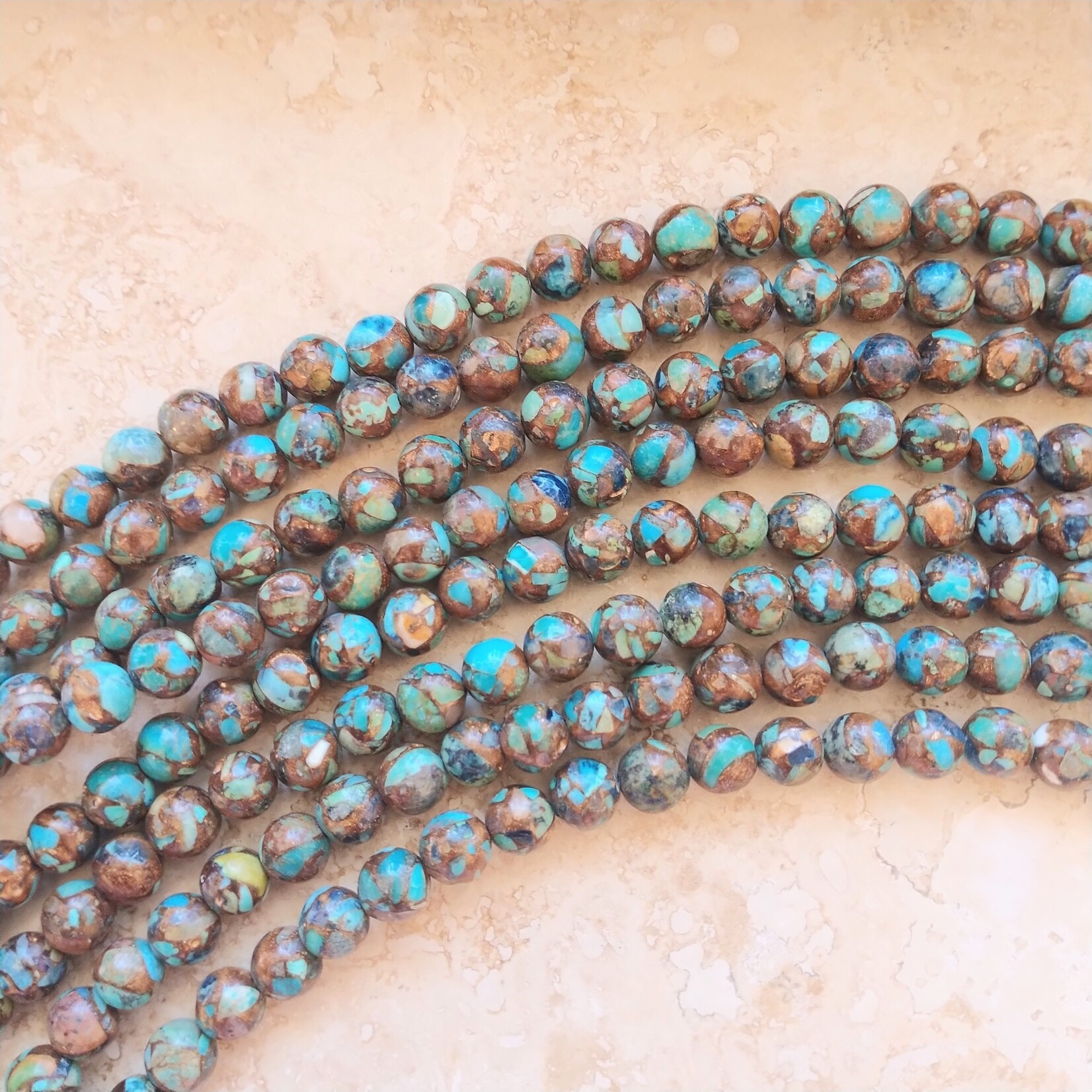 Turquoise Composite 8mm Bead Strand