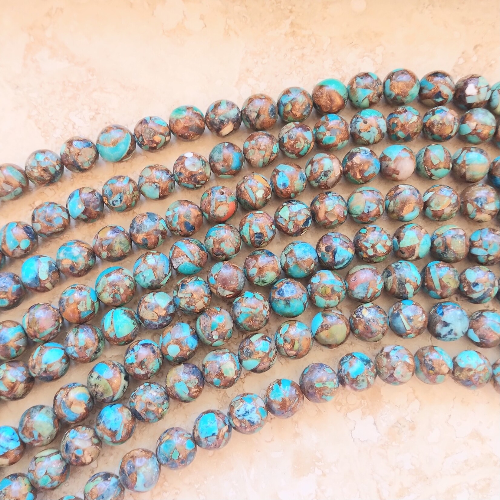 Turquoise Composite 10mm Bead Strand