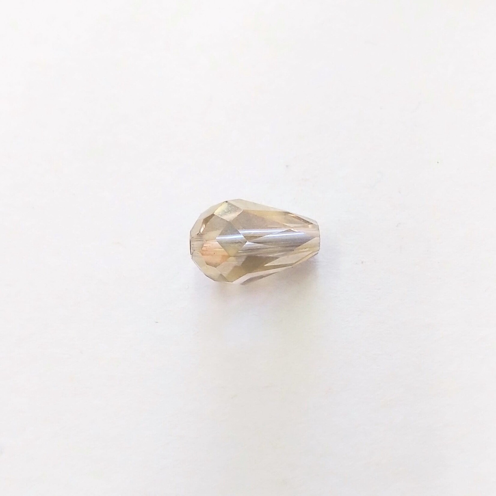 Faceted Crystal Teardrop 12x8mm Champagne AB Bead