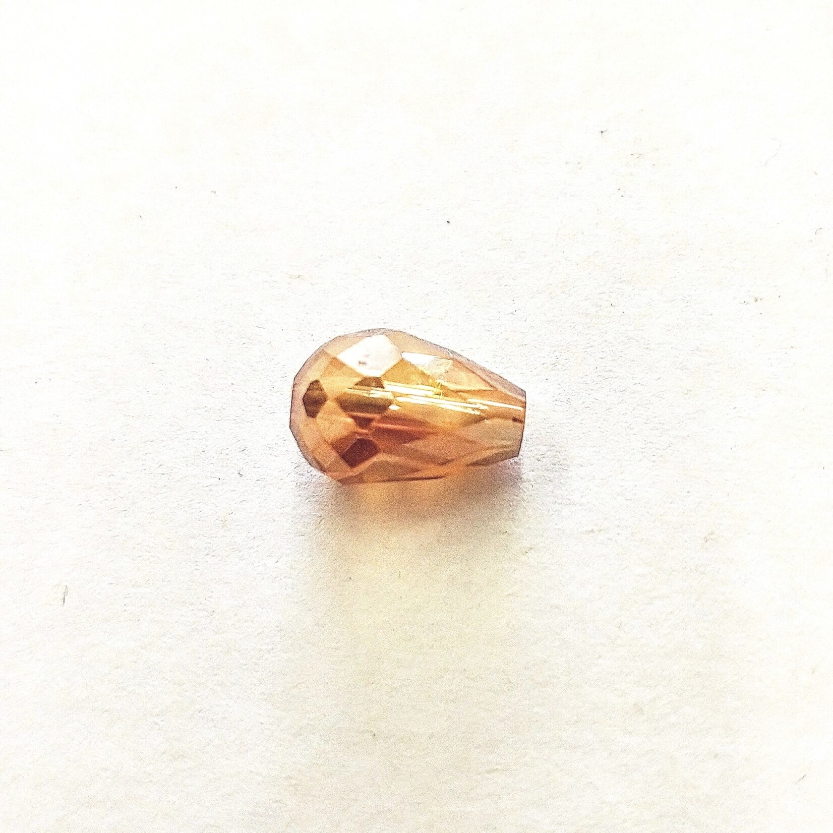 Faceted Crystal Teardrop 12x8mm Copper Bead Strand