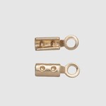 Fold-Over Cord End 1mm Nickel-Free Satin Gold Plated - 144 pieces