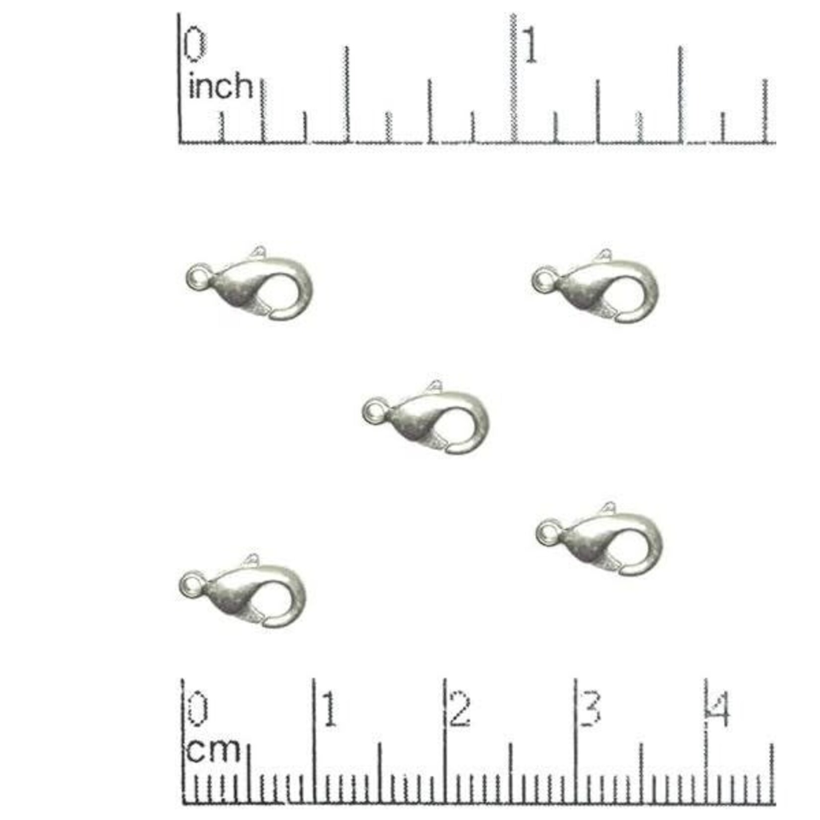 Antique Silver Plated Lobster Clasp  9x5mm Nickel-Free -  5 pieces