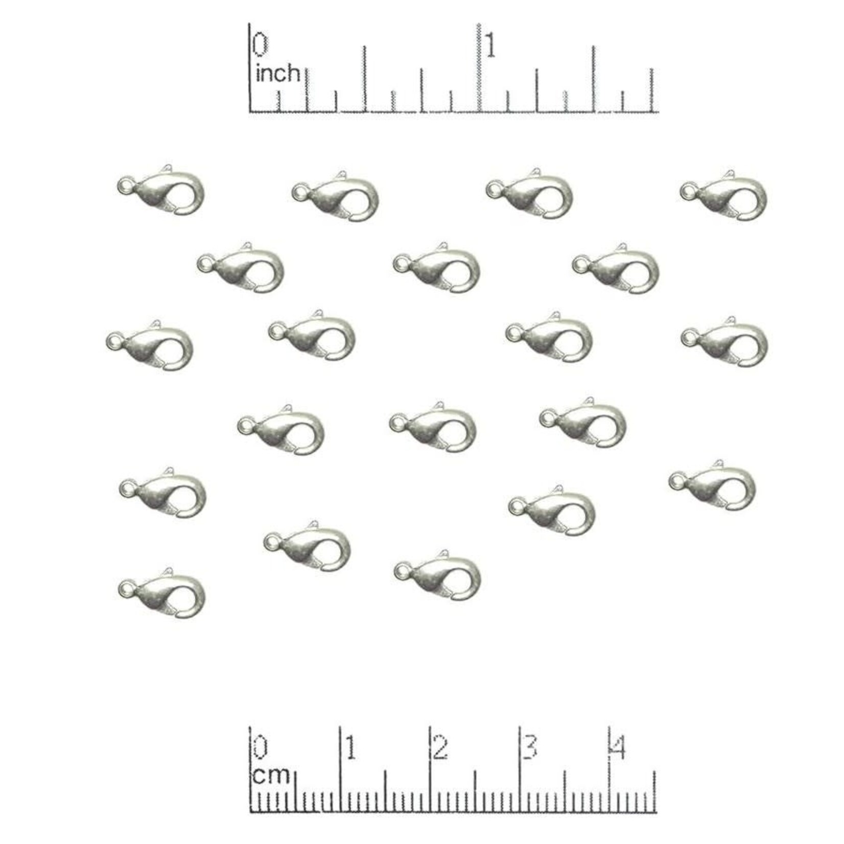 Antique Silver Plated Lobster Clasp  9x5mm Nickel-Free - 20 pieces