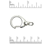 Swivel Lobster 33x19mm Clasp Nickel-Free Silver Plated  - Single