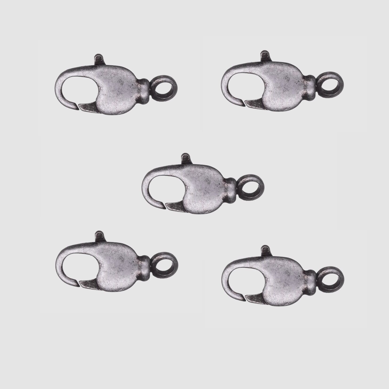 Swivel Lobster Clasp 14x7mm Nickel-Free Antique Silver Plated - 5 pieces