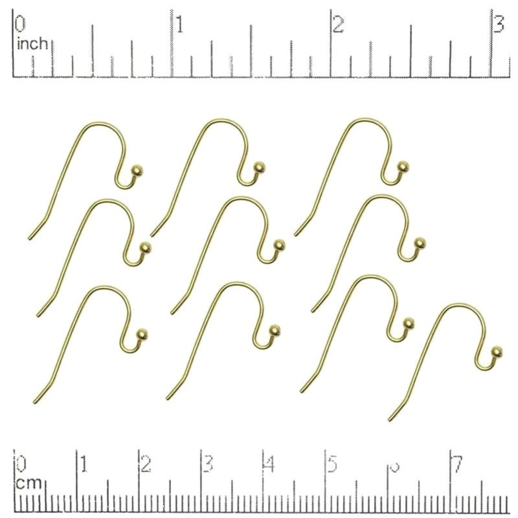 French Earwire Nickel-Free Gold Plated - 10 pieces