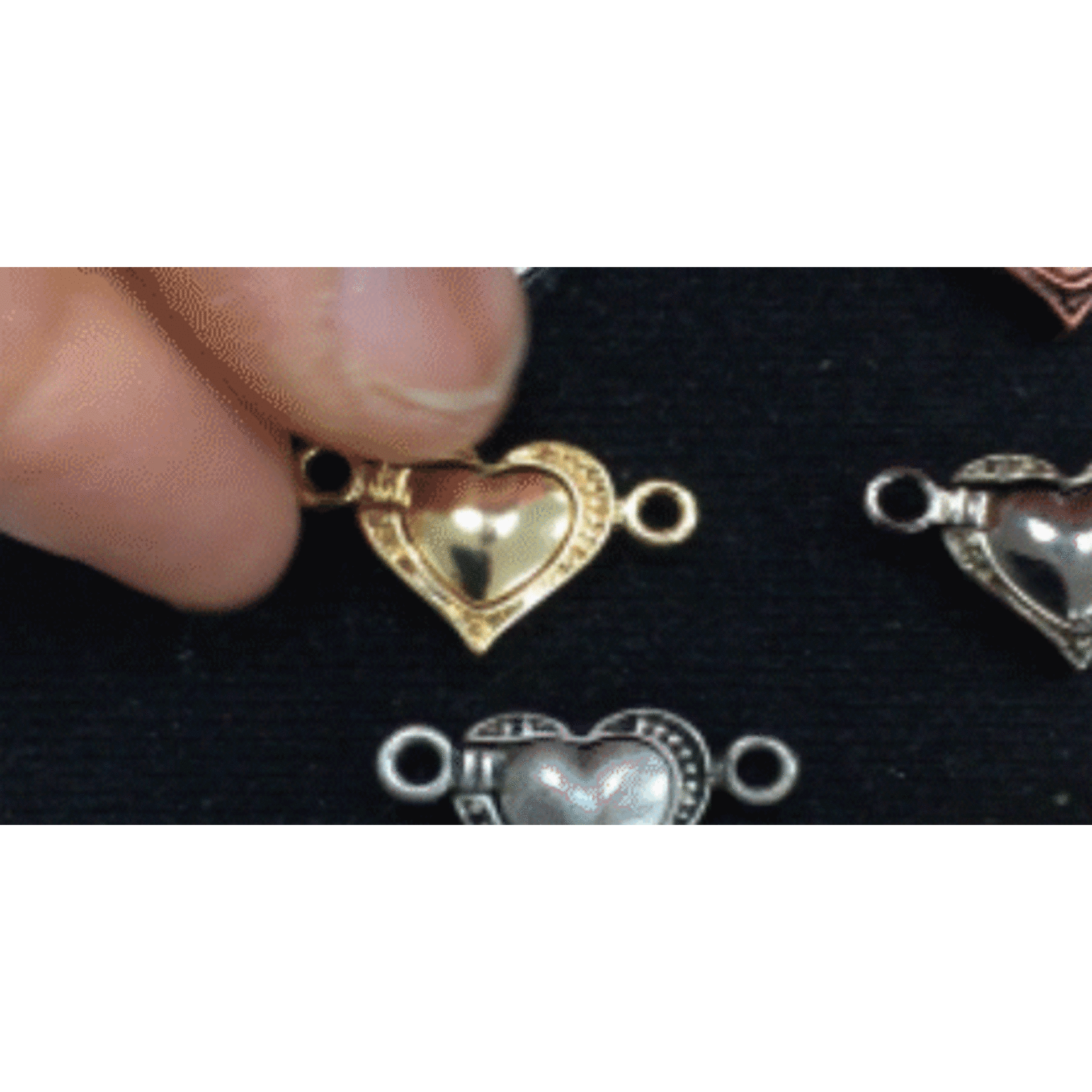 Heart Magnetic Clasp Antique Brass Nickel-Free Plated