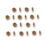 Beaded 3mm Daisy Spacer Bead Antique Gold Plated - 20 pieces