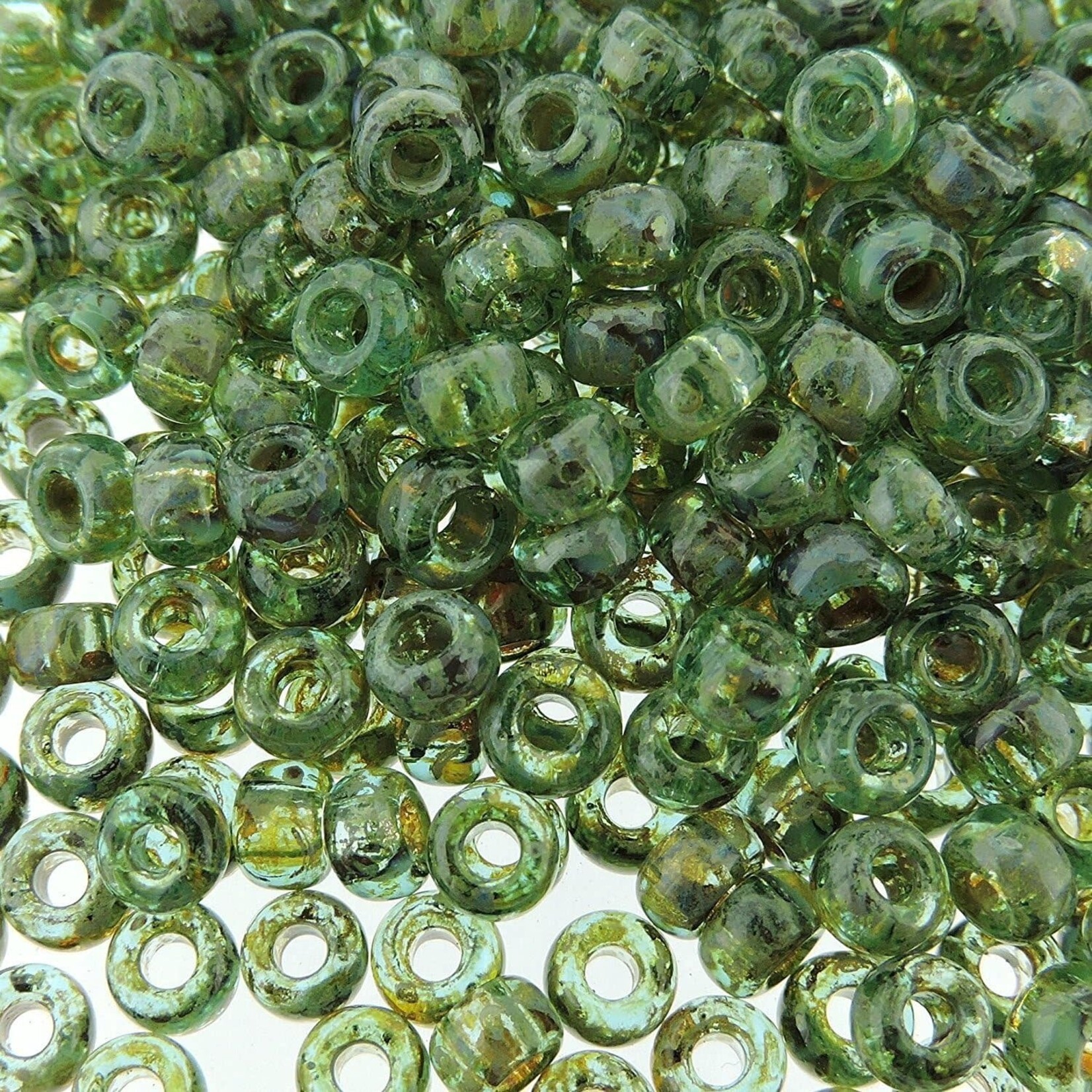 Miyuki Miyuki 8/0 Transparent Picasso Olivine Seed Beads - 22gm tube