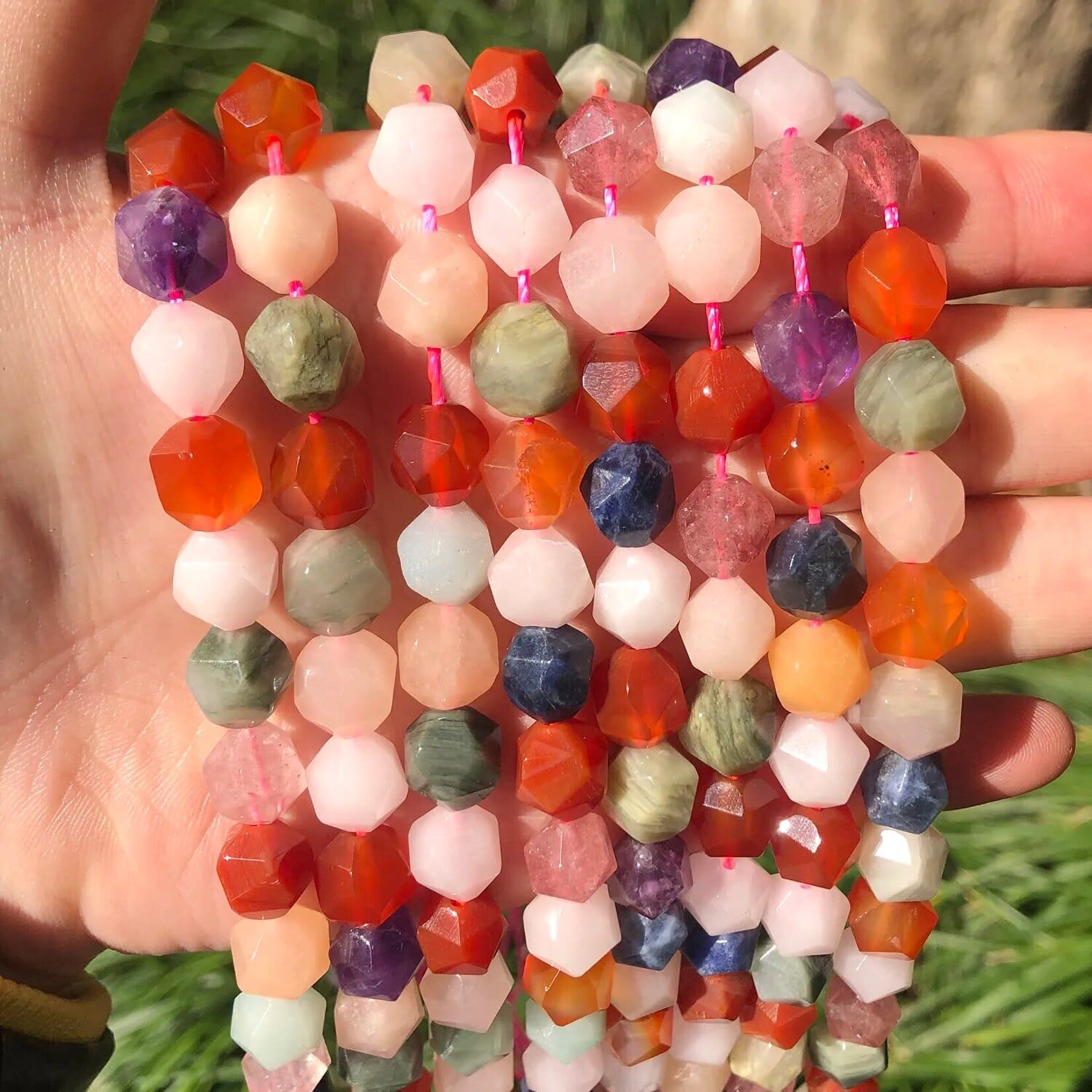 Mixed Gemstone  8mm Faceted Bead Strand