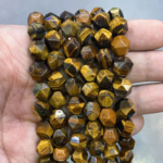 Natural Tiger Eye  8mm Faceted Bead Strand