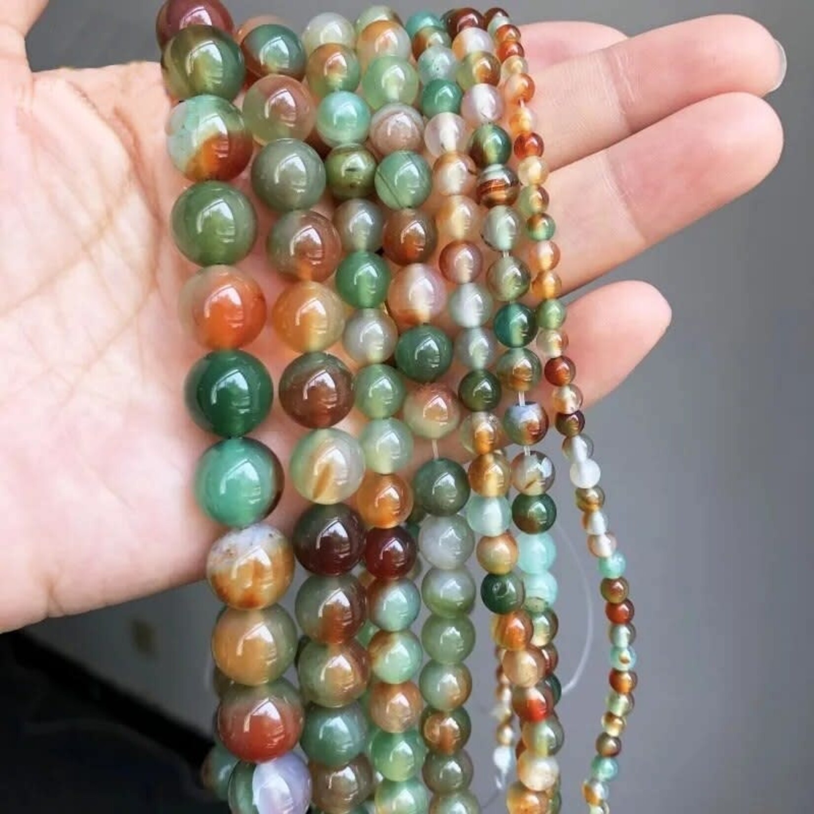 Peacock Agate 10mm Round Bead Strand