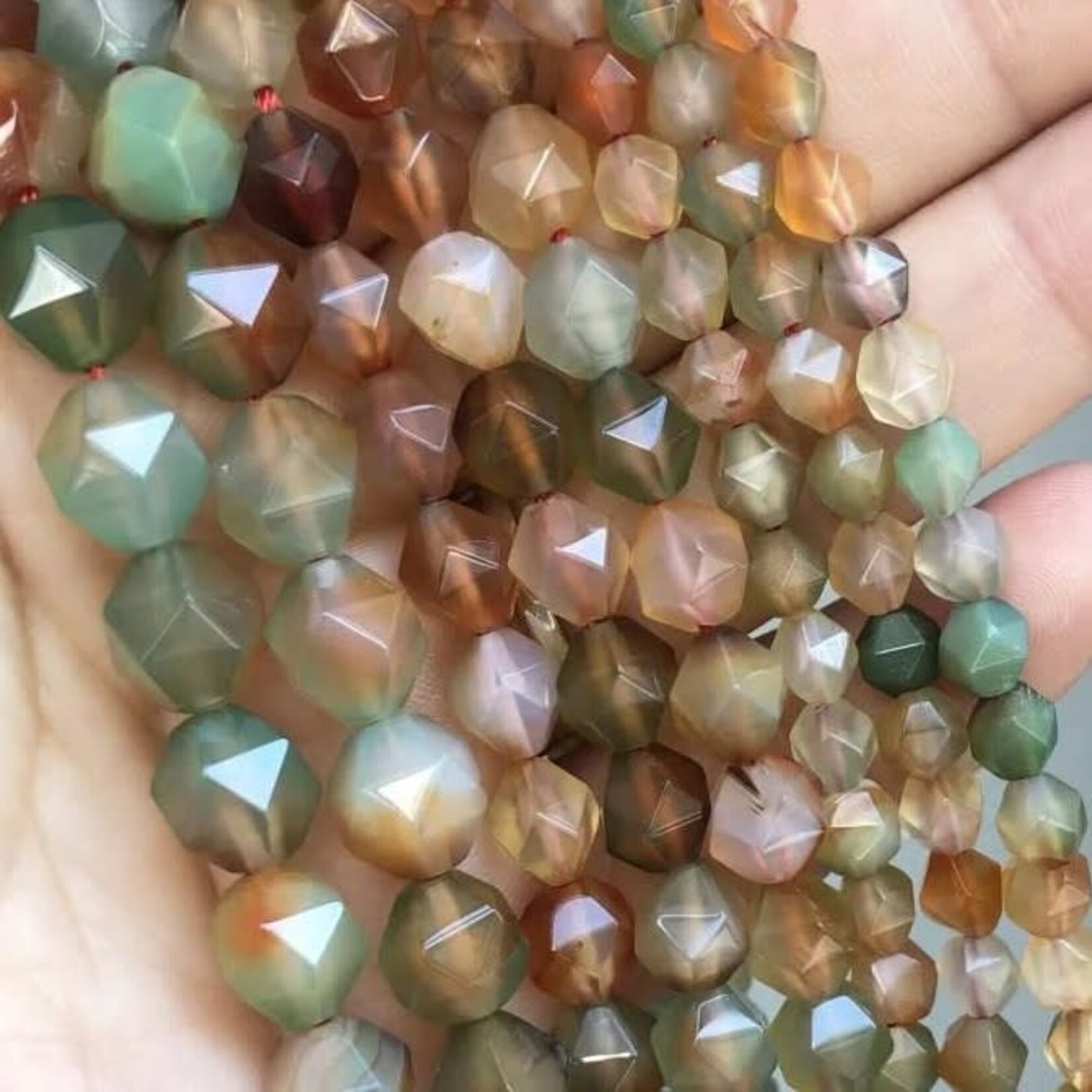 Peacock Agate  8mm Faceted Bead Strand