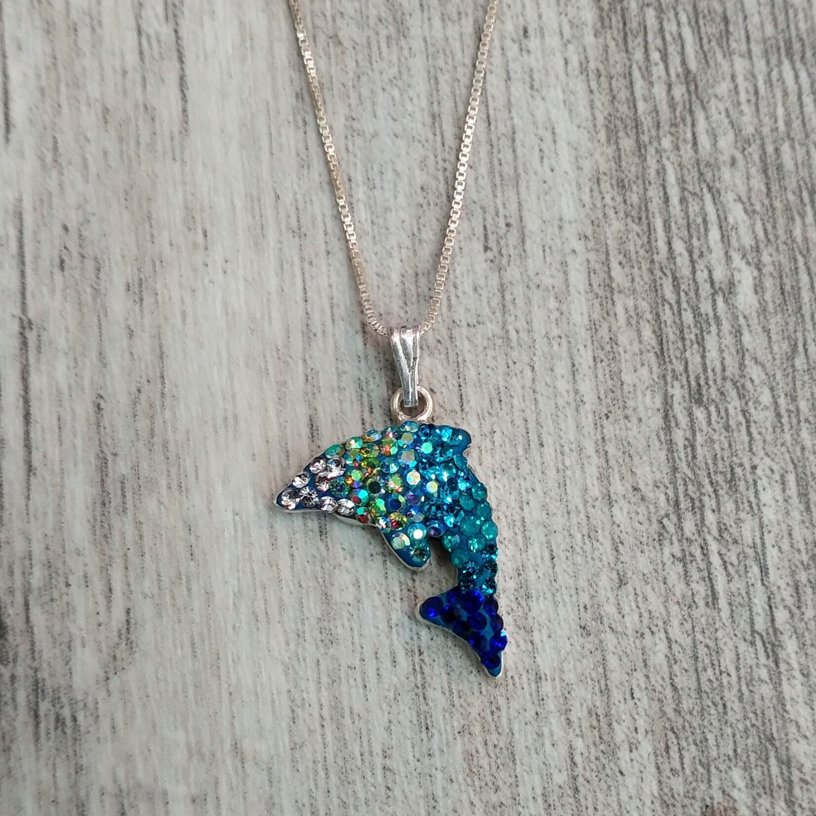 Mosaico Dolphin Sterling Silver Necklace