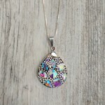 Mosaico Crystal Teardrop Sterling Silver Necklace