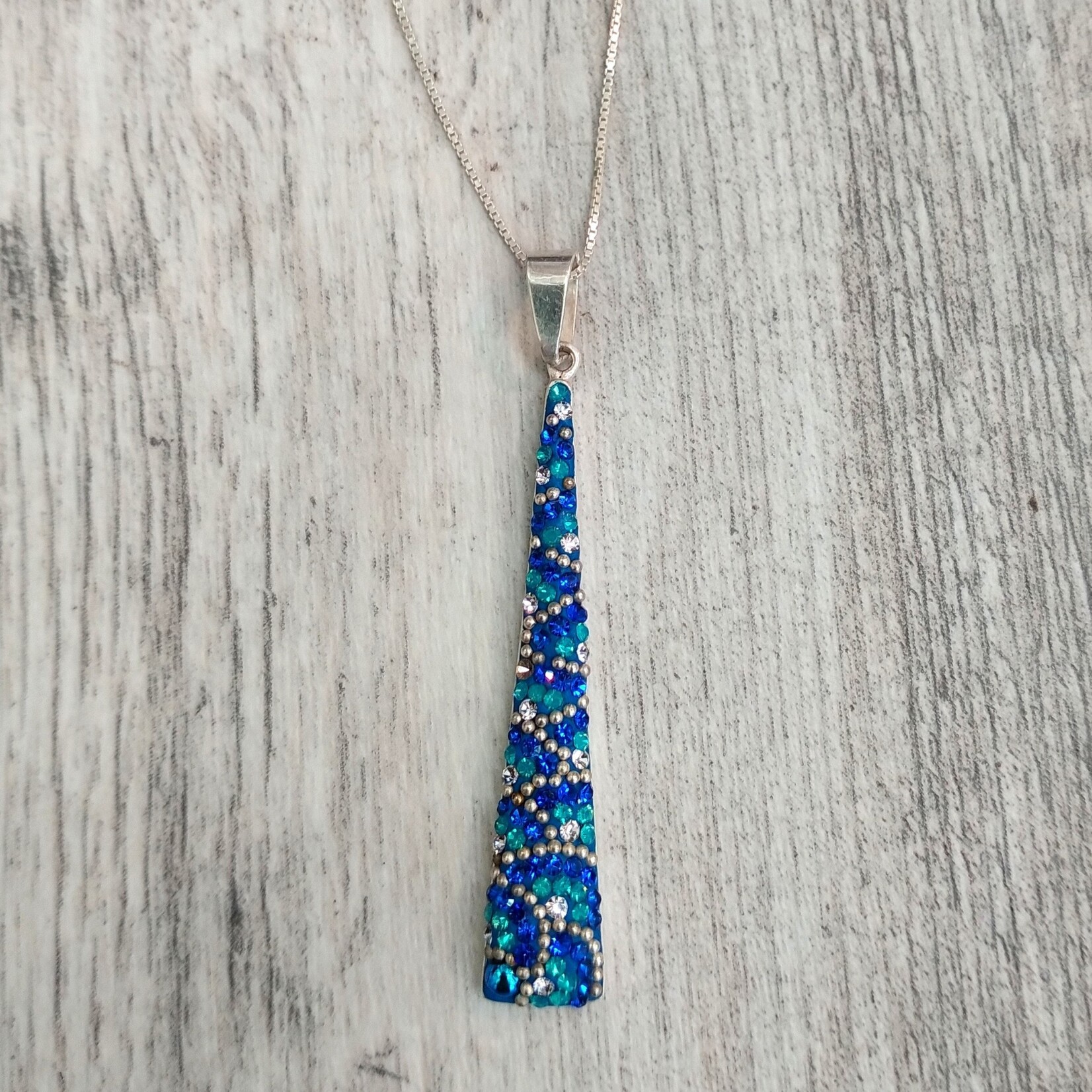 Mosaico Mosaico Blue Bar Sterling Silver Necklace - Ready to Wear