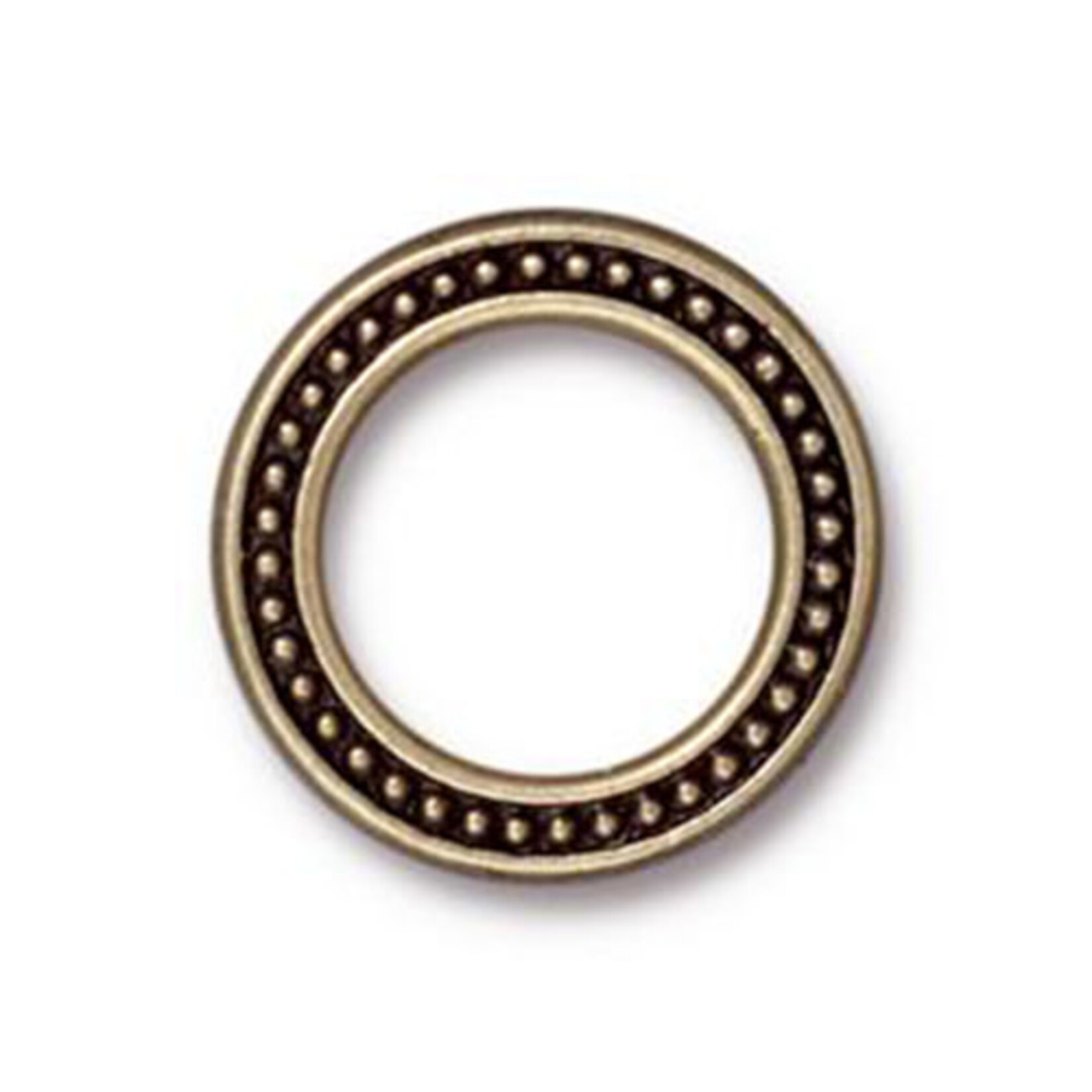 TierraCast Tierracast Oxidized Brass Plated 3/4" Beaded Ring