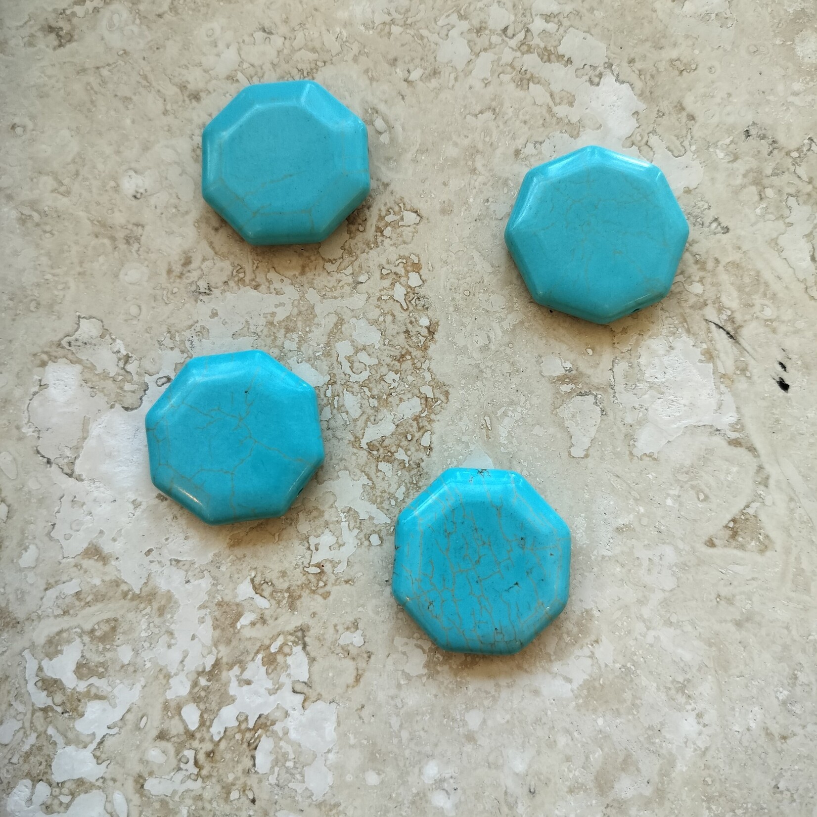 Turquoise Magnesite Octagon 28mm Bead