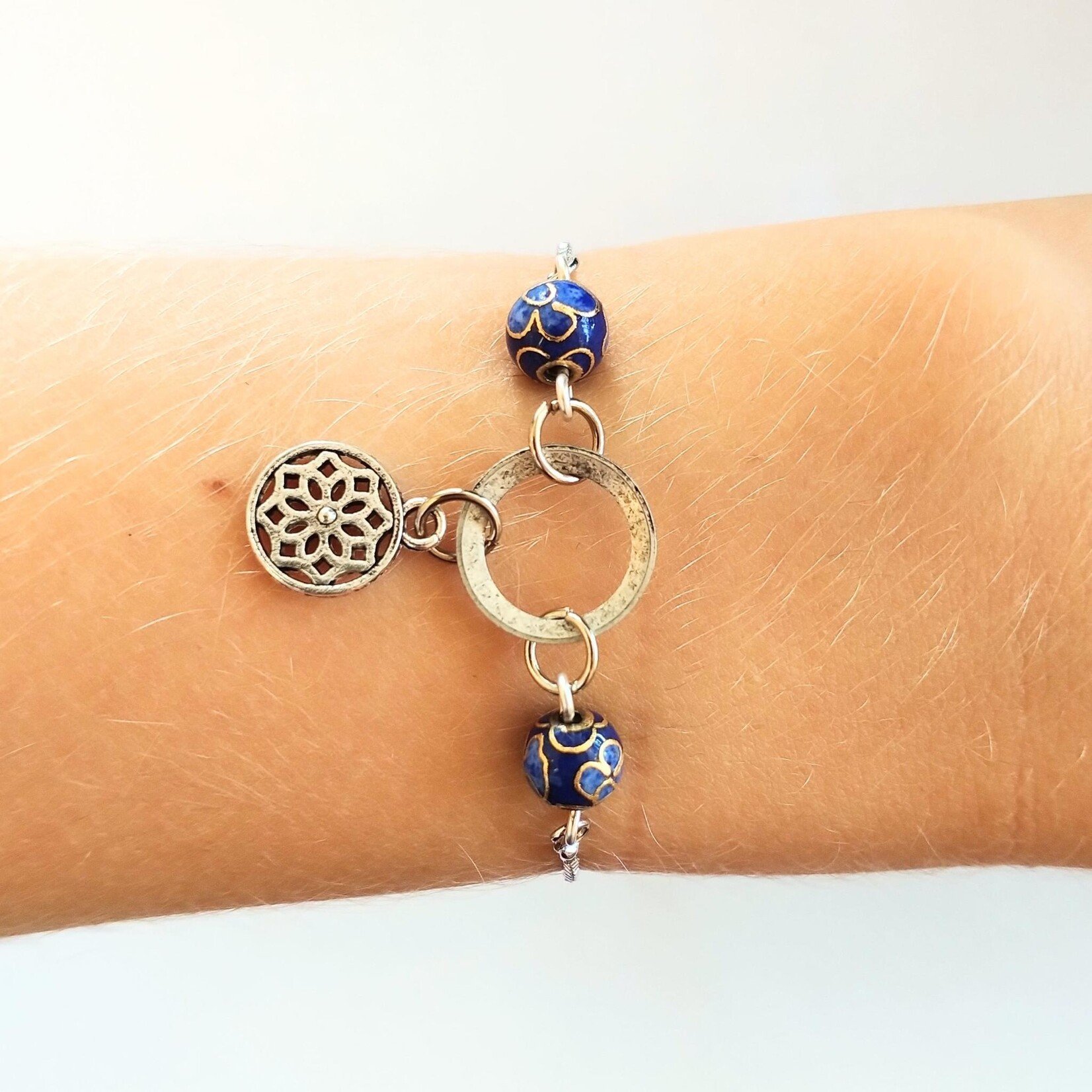 Blue Cloisonne Slider Bracelet Kit