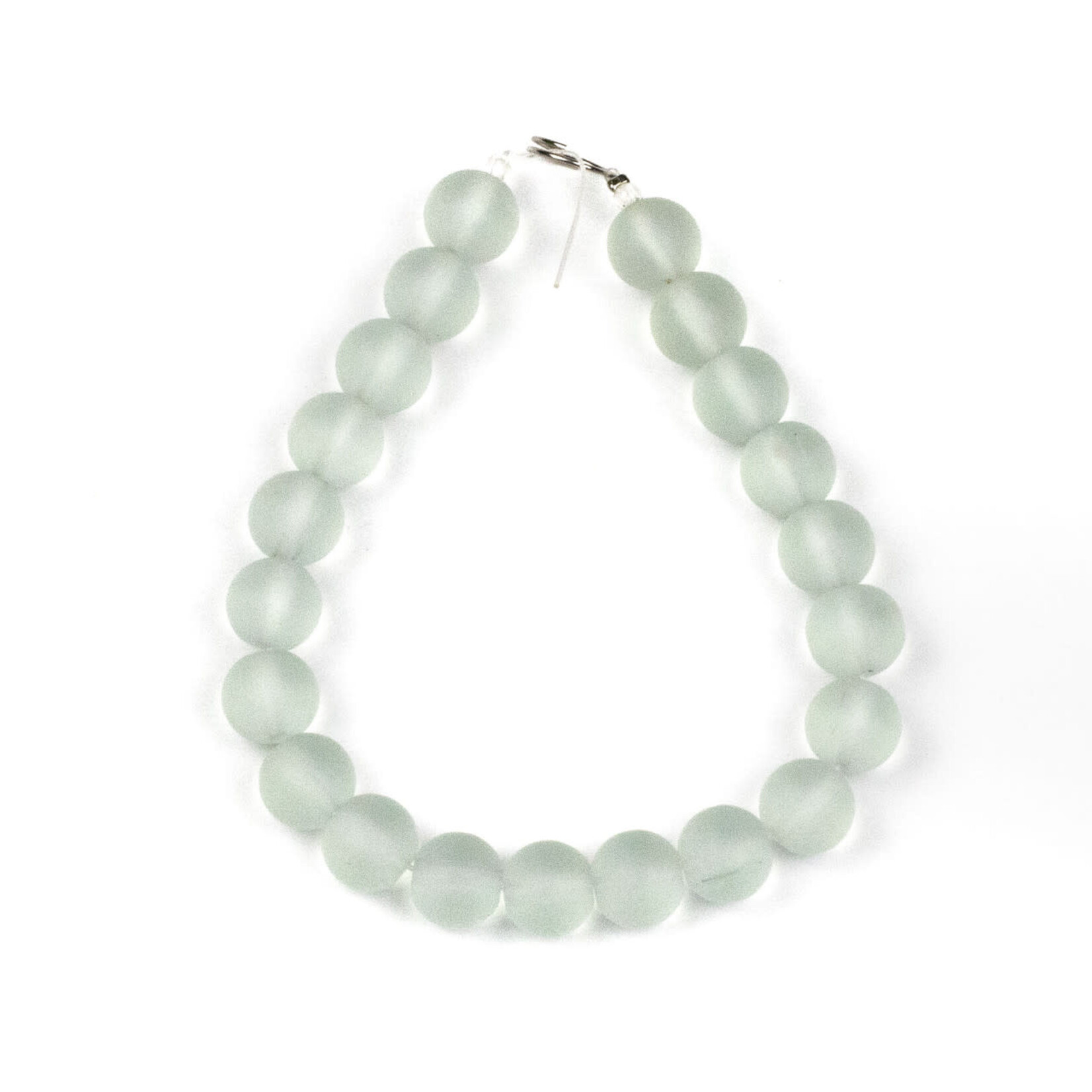 Sea Glass Style 10mm Light Seafoam Round Bead 8 inch Strand