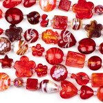 Lampwork Mix Red 8" Bead Strand
