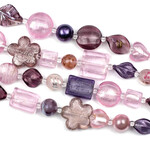 Lampwork Mix Pink & Purple 8" Bead Strand