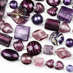Lampwork Mix Purple 8" Bead Strand