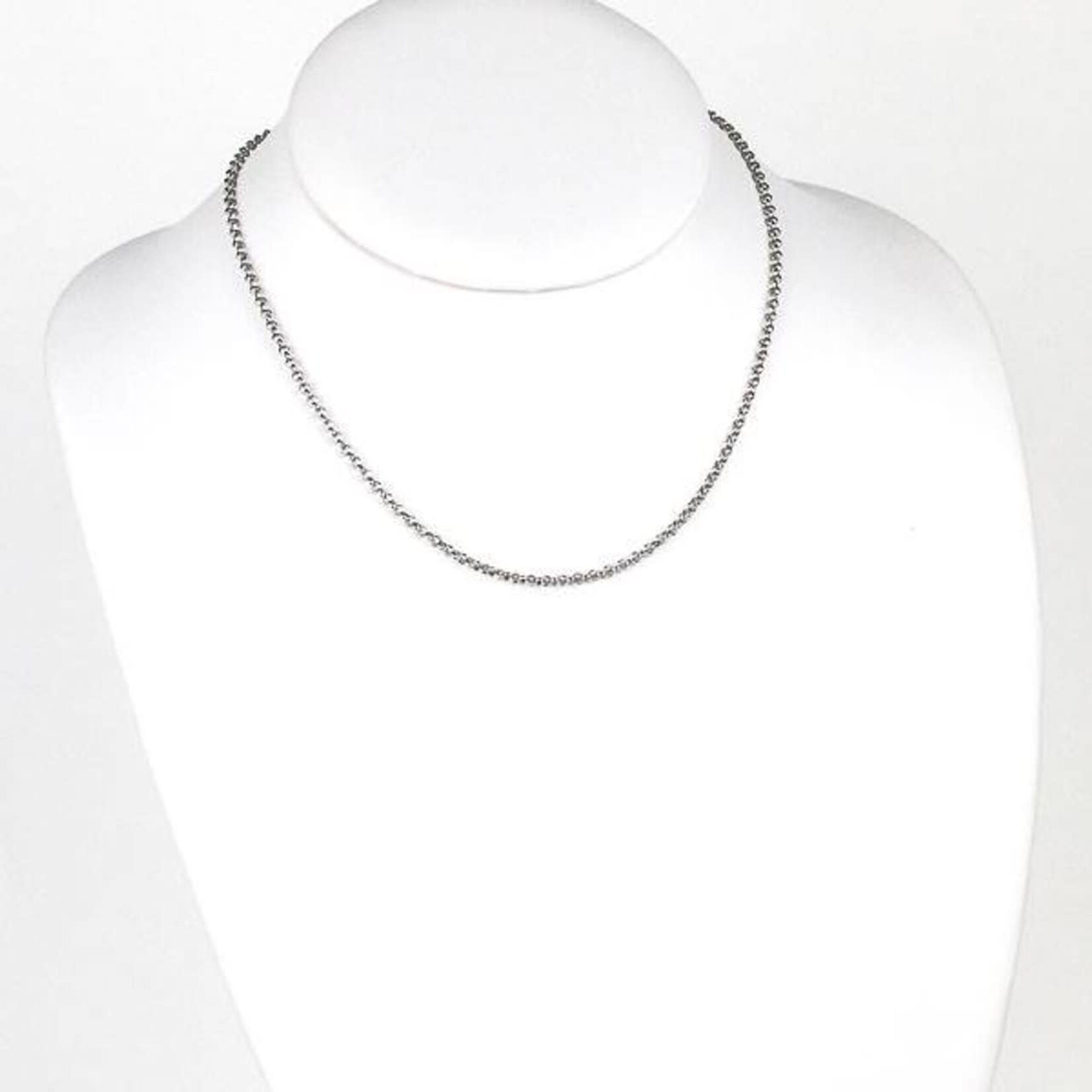 Silver Stainless Steel 2mm Rolo Chain 16" Necklace - Ready to Wear