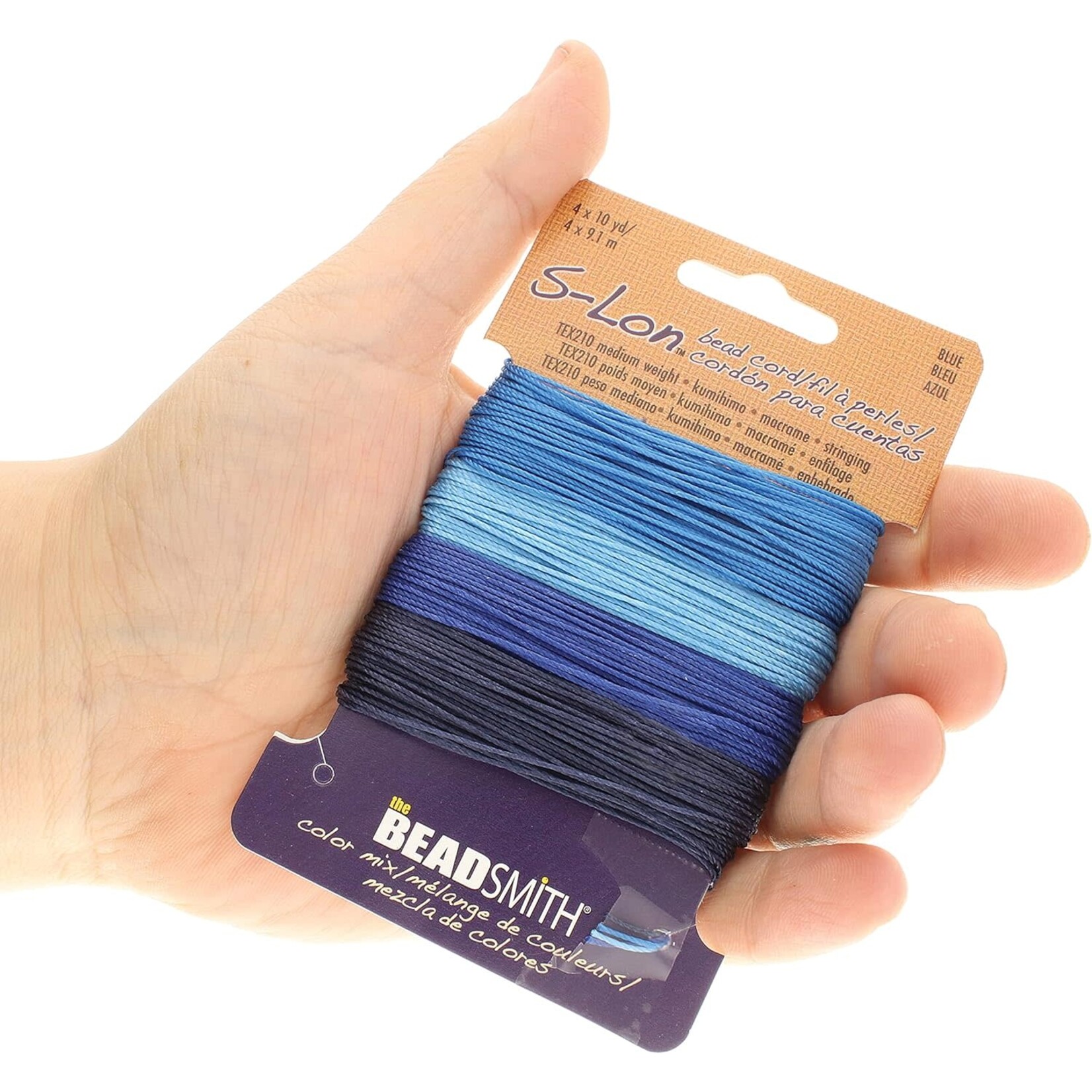 Beadsmith S-Lon TEX210 Blue Colors Mix Card