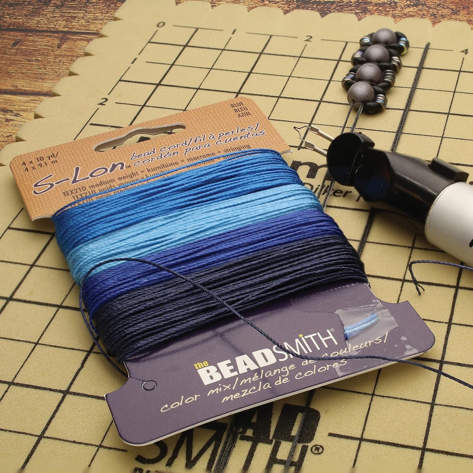 Beadsmith S-Lon TEX210 Blue Colors Mix Card