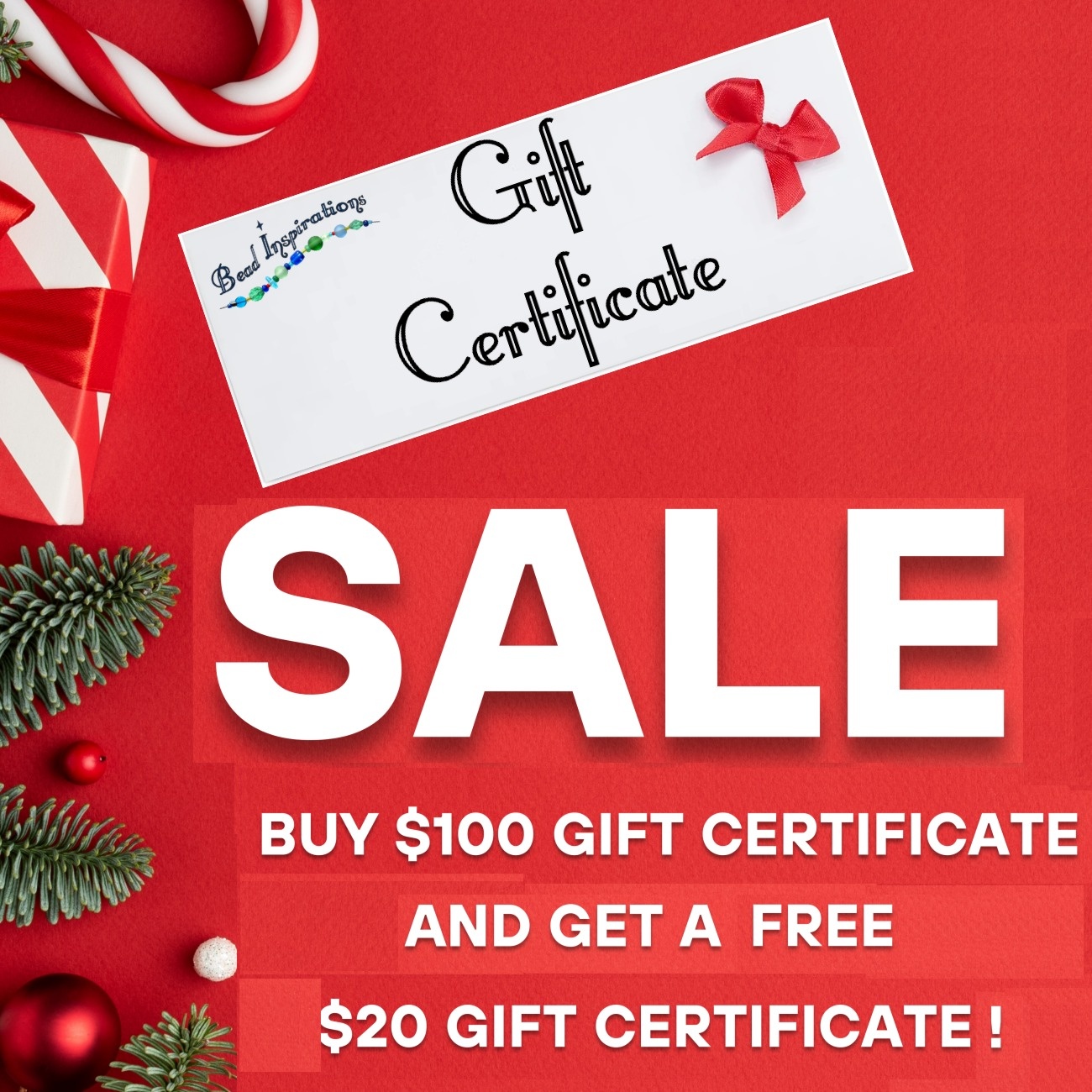 Buy a $100 Gift Certificate Get another $20 Gift Certificate for Free!