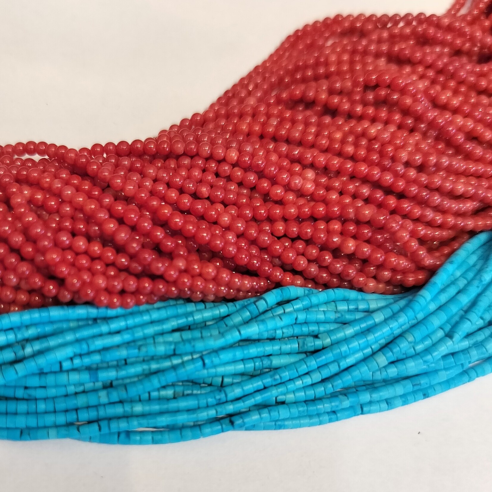Coral 2mm Round Bead Strand