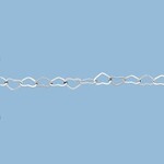 Sterling Silver Chain Flat Heart Cable 3.8 x 2.8mm - 1 inch