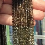 Golden Sheen Obsidian 2mm Round Faceted Bead Strand