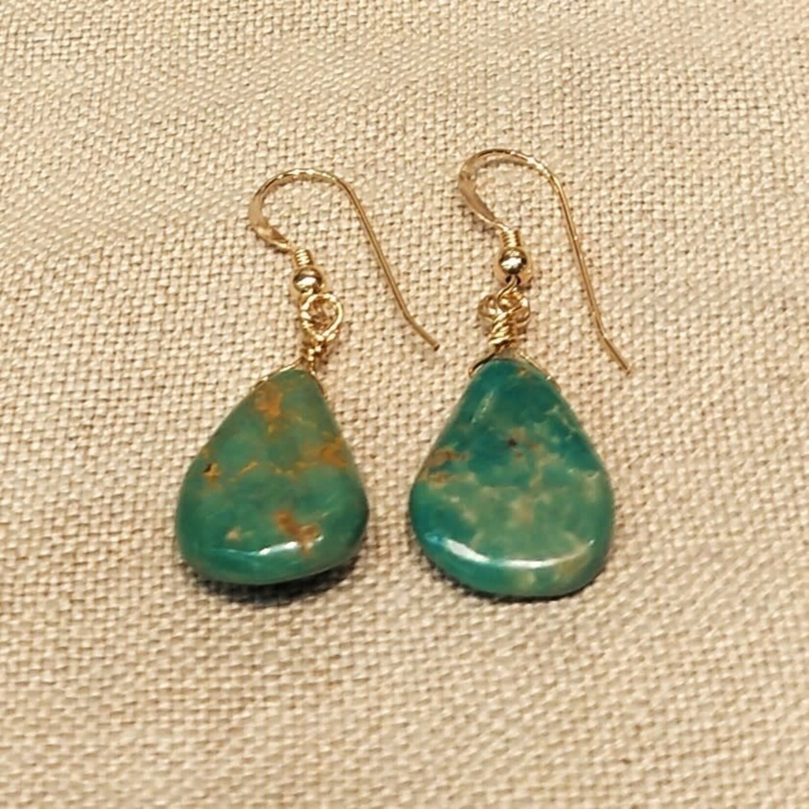 Turquoise Teardrop Gold-filled Earrings