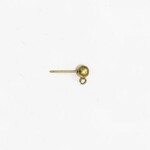 Earring Ball Post  5mm Nickel-Free Antique Brass Plated - Single