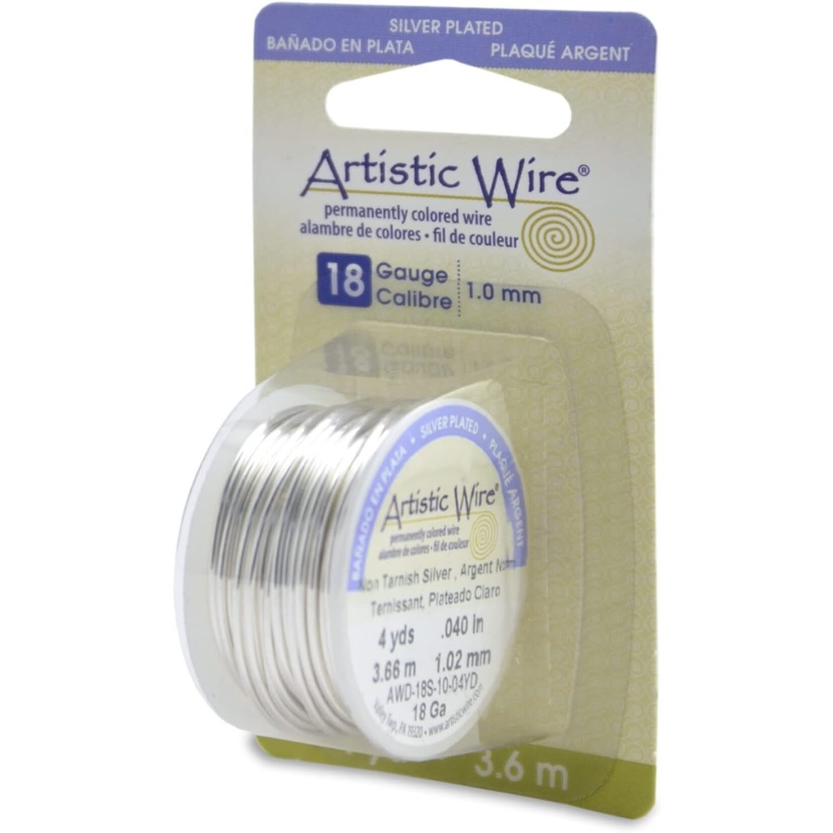 Artistic Wire Artistic Wire Tarnish Resistant Silver, 18 Gauge, 4 Yard Spool